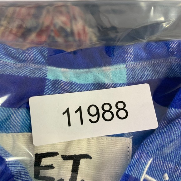 Cakeworthy ET Flannel Shirt Men Extra Large Blue Plaid PHONE HOME - Picture 8 of 8